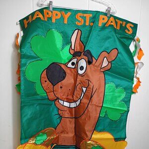 VTG Scooby-Doo Happy St Pat's Garden Yard Flag Patrick's Day 1999 Nylon 40x27